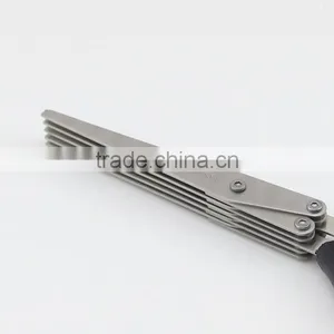 Red And Black Soft Handle Five Blades Scissors Kitchen Shears Best For Kitchen Garden thumbnail-3