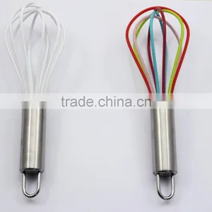 548-9 SILICONE SWISK WITH STAINLESS STEEL HANDLE ,HIGH QUALITY EASY-CLEAN EGGBEATER, thumbnail-1