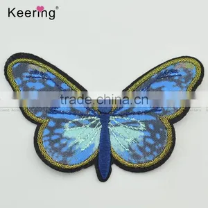 3D Lifelike Colorful Butterfly Custom Embroidery Textile Patch for Garment Accessory thumbnail-1