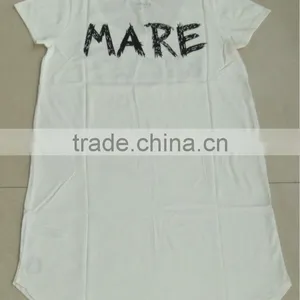 Ladies Long Pyjama T-shirt, Ladies Cotton Sleeping Wear, Ladies Long T-shirt thumbnail-3