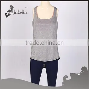 Singlet With Contrast Sports Bra Melange Polyester Spandex for Women thumbnail-2