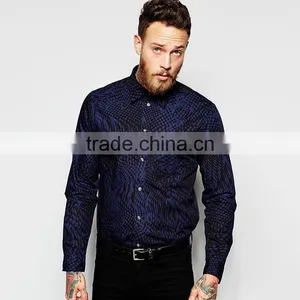 Tailored Fit Shirt 100% Cotton Shirt With All Over Print thumbnail-1