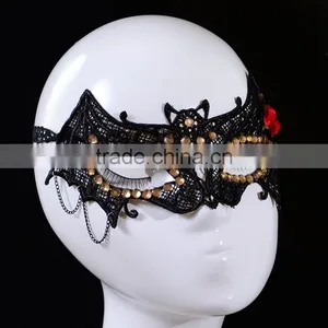 Sexy Lace Eye Mask,black Lace Flower Mask,party Face Mask for Halloween thumbnail-2