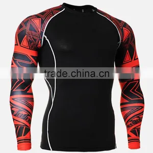 2016 Hot Selling New Arrivals Polyester Men Long Sleeve Compression T-Shirt thumbnail-1