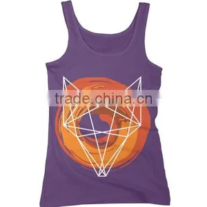 China Wholesale Custom Printing 100 Cotton Bulk Ladies Sports Tank Top thumbnail-3