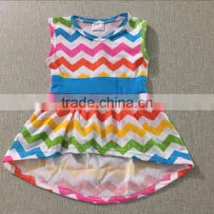 2017 Hot Sale Cotton Children Girl Dress Childrens Clothing Chevron Dress thumbnail-2