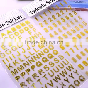 Custom Gold Stamp Sticker Cheap Alphabet Shape Sticker DIY Creative Sticker thumbnail-2