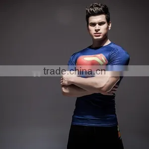 Mens Heat Transfer Printing Quick-dry Gym Shirt Men Fitness Wear thumbnail-2