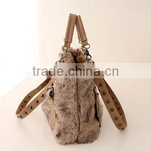 Fashion Simple Casual Style Solid Fur Chain Women Handbags thumbnail-5
