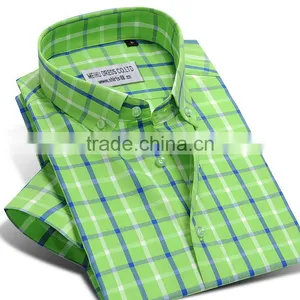 Hot Selling Fancy Plaid Design Men Shirt Custom t Shirt thumbnail-2