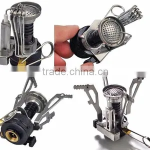 Mini Portable Collapsible Ultralight Backpacking Canister Outdoor Camp Stove Butane Propane Burner for Gas Canisters With Piezo thumbnail-3