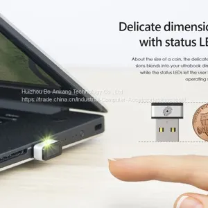 USB Fingerprint Reader for Windows 7,8 & 10 Hello, PQI My Lockey 360° Touch Speedy Matching Multi Biometric Fido Securit thumbnail-1