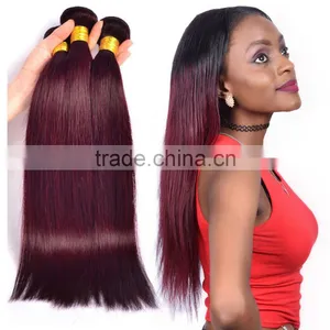 Peruvian Virgin Hair 4 Bundles Deals 99J Wine Red Straight Hair 100% Human Hair Weft Weaves Pure Color thumbnail-1