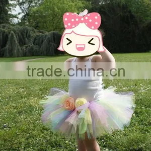 Fashion Rainbow Tutu Skirt for Girls New Design Fluffy Baby Skirt Pettiskirt for Wholesale thumbnail-1
