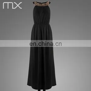 Fashionable Black Women Evening Dress Nice Sleeveless Skirt thumbnail-4
