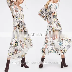 Latest Design Sexy Women Plunge V-neckline Sleeveless Midi Party Dress thumbnail-1