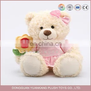 Valentines Soft Love Teddy Bears Wholesale With Flower thumbnail-1