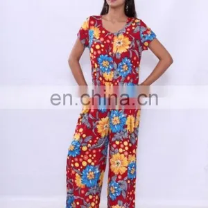 Women Western Printed Cotton Designer Multi Color Jumpsuit Manufacturer in India thumbnail-4