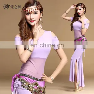 T-5116 Summer Modal Professional Short Sleeve Sexy Training Belly Dance Costume thumbnail-1