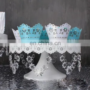 Custom Design Plexiglass Acrylic Plastic Pendant, Wrought Iron Cake Stand thumbnail-1