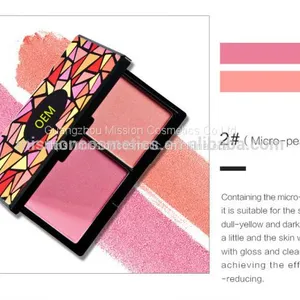 OEM 2 Colors Waterproof Smooth Blusher Palette Cosmetics thumbnail-2