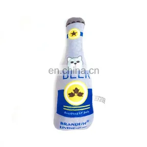 Custom Pet Plush Toy Beer Vodka Bottle Squeaker Dog Chew Toy Beer thumbnail-3