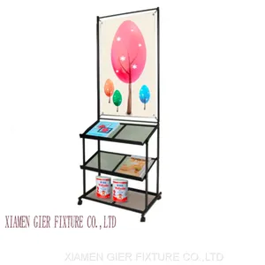 Fashion Modern Customized Point of Sale Trade Show Floor Wire Literature Display Rack Stand thumbnail-5