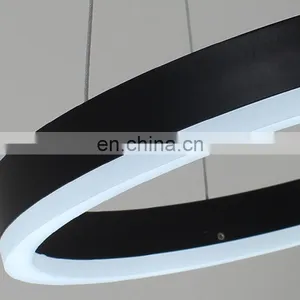 Restaurant Chandelier Three Head Simple Modern Restaurant Lamp Creative Art LED Strip Dining Room Lamp Black Table Lamp thumbnail-4