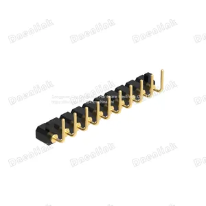 Dnenlink 2.54mm Pitch Single Row H2.5mm Plane Contact Right Angle Female Header DIP Type PogoPin Header thumbnail-1