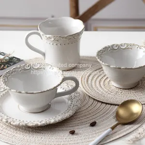 French Vintage Coffee Cups and Saucers thumbnail-1