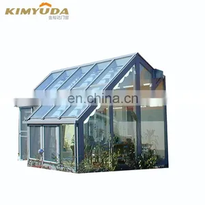 JYD Factory Customized Construction Aluminum Panels Glass Houses Modern Glass Sunroom Glass Roof Panels Houses Sun Room System thumbnail-1