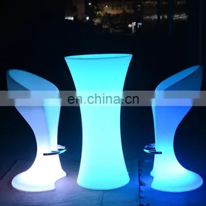 PE Led Bar Tables /Led PE Light Up Chair for Restaurant Discotheque Pub Used Glowing Bar Table thumbnail-1