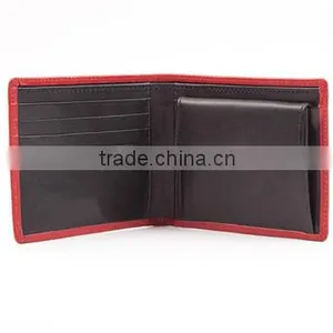 100% Handmade Premium Calf Leather Coin Wallet in Red With Black Interior Genuine Leather Slim Coin Wallet thumbnail-1