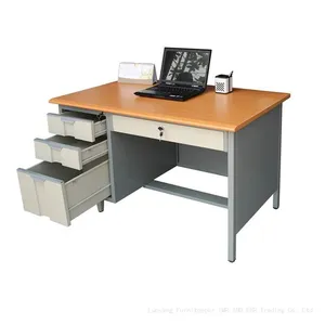 Metal Wood Office Staff Work Desk Writing Desk Computer Table thumbnail-1