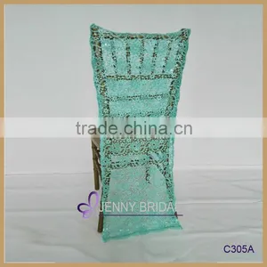 C121A Crushed Organza Wedding Universal Cheap Chair Covers for Sale thumbnail-3