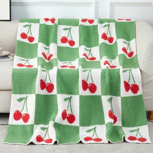 Wholesale Fashion Fleece Soft Flannel Blanket Bowknot Throw Fluffy Fleece Blanket for Sofa Couch and Bed Warm Can Customed Your Design thumbnail-4