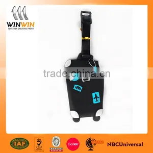 Factory Made Custom Blue Soft PVC Luggage Tags Custom thumbnail-3