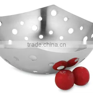 STAINLESS STEEL FRUIT BOWL FOUR CUT thumbnail-1