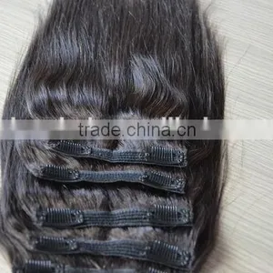 2015 Hot Selling Double Drawn Thick Ends Clip In Hair Extension thumbnail-5