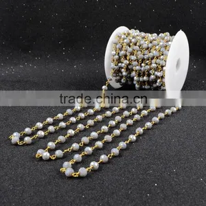 $4/meter by Trade Assurance- Fashion Grey Faceted Crystal Quartz Jade Beaded Stone Chains for Necklace thumbnail-1