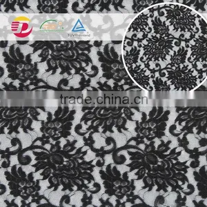 Wholesale Cheap Sexy Black 100 Poly Voile Lace Embroidered Fabric thumbnail-4