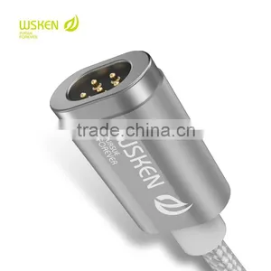 WSKEN X-Cable Metal Mini 2 2in1 Magnetic Cable For Iphone 5s/6s/6plus/Samsung S7edge/s7 1m 2.4A LED Indicator Light Nylon Cable thumbnail-4