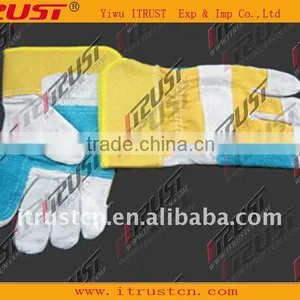 Genuine Leather Working Gloves With Patch Palm thumbnail-1