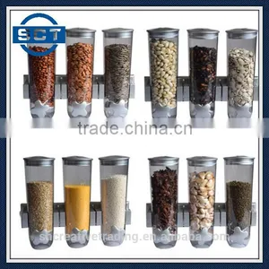 New Space Wall Mount Dispenser Triple Kitchen Dry Food Cereal Canister Storage thumbnail-1