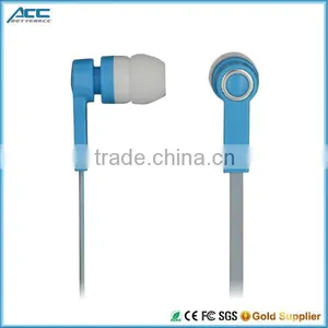 2015 Cheap Factory Directly Fashionable 3.5MM Flat Cable New Earphones/Earbuds With Mic for Mobile Phone thumbnail-1
