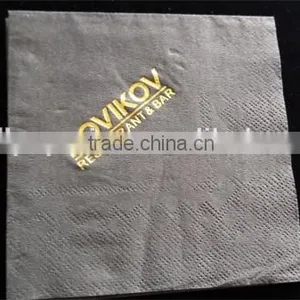 100% Virgin Wood Pulp Dyeing Paper Napkins Printed Gold Foil Logo thumbnail-4