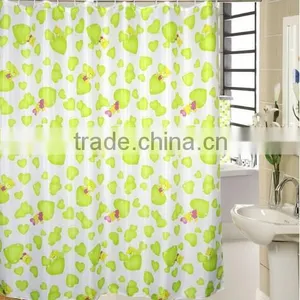 100% Polyester Green Bubbles Printed Shower Curtain for Hotel, Family, Waterproof Bath Curtain thumbnail-4
