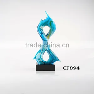 Square Base Unique Glass Sculpture Table Decoration thumbnail-1