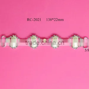 Stock Hot Selling Factory Price Pearl Rhinestone Connector for Headband/hairwear(RC-2021) thumbnail-1