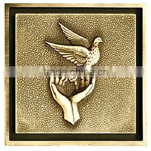 Antique Brass Square Shower Drain Floor Waste FD007 thumbnail-1